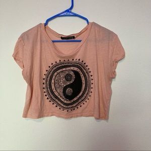 Cute Pink Ying Yang Crop Top